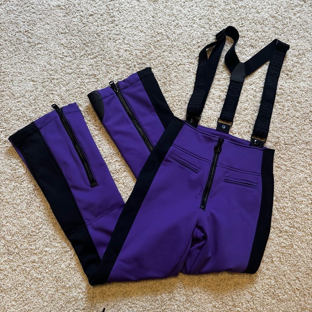 GOLDBERGH WOMEN'S HIGH END SALOPETTE SKI PANTS BIB PURPLE BLACK Size US 6